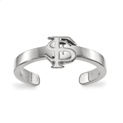 Sterlingsilber Rhodiniert Logoart Florida State University F S Zehenring