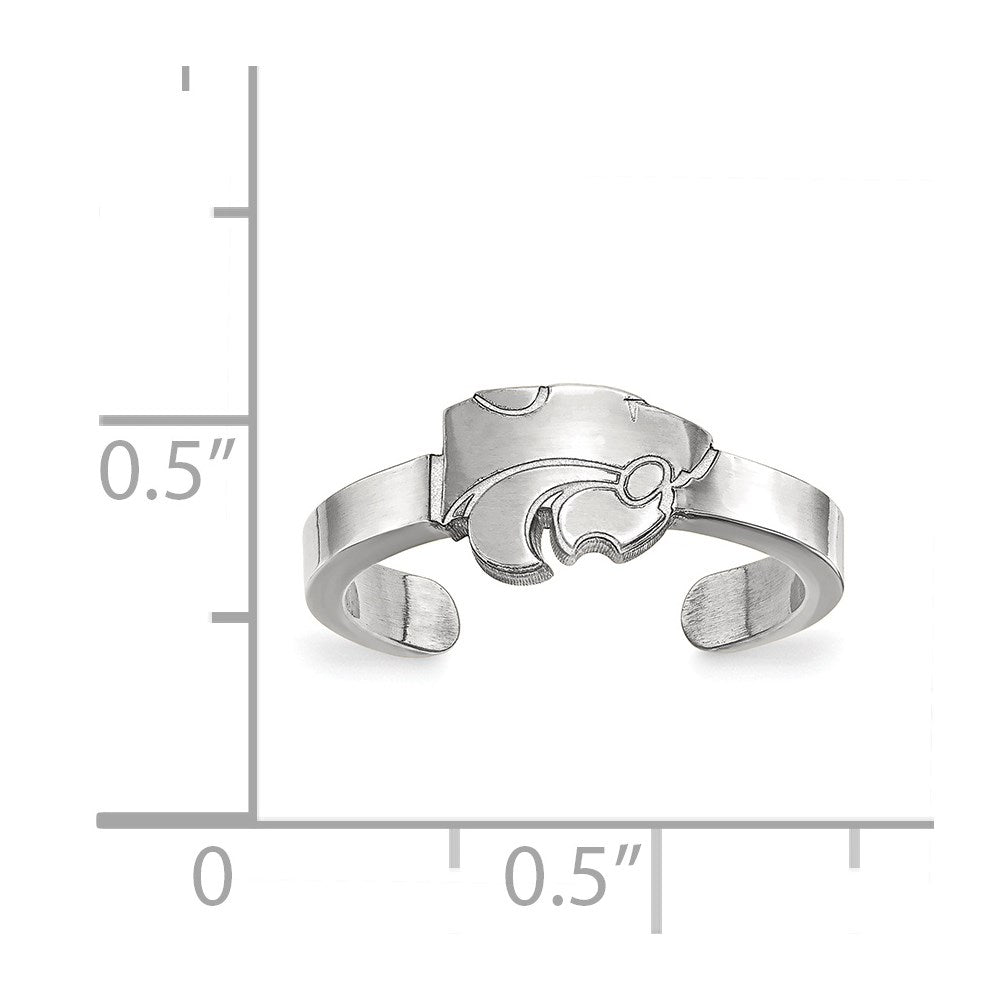 Sterlingsilber Rhodiniert Logoart Kansas State University Wildkatze Zehenring