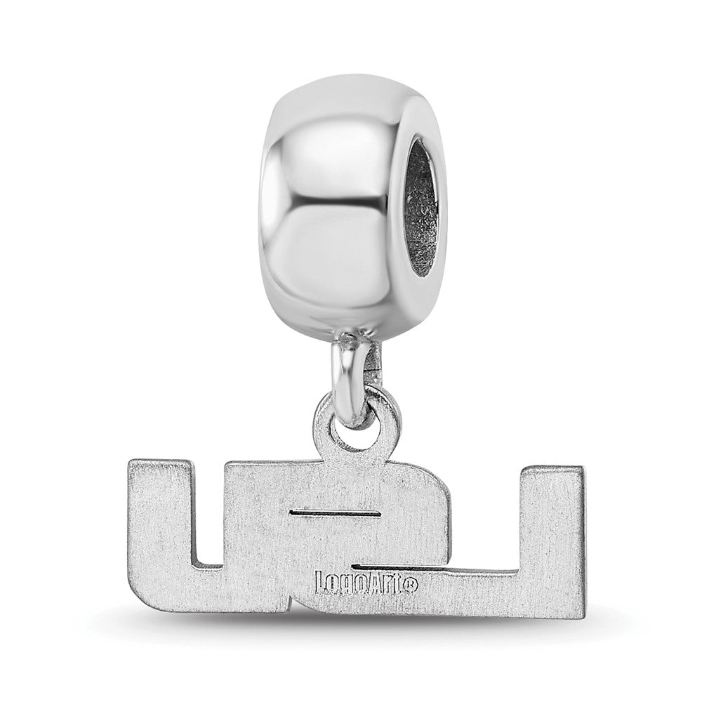 Sterlingsilber Rhodiniert Logoart Louisiana State U. Xs Hängend Perle