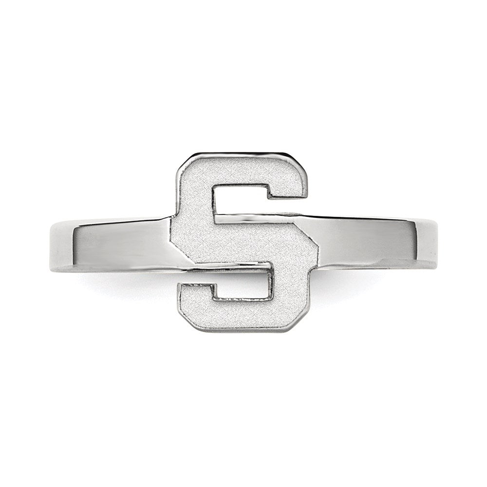 Sterlingsilber Rhodiniert Logoart Michigan State University Buchstabe S Zehenring