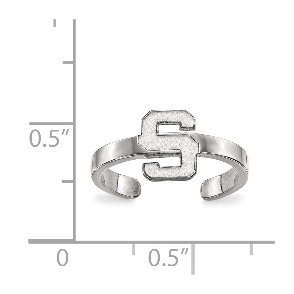 Sterlingsilber Rhodiniert Logoart Michigan State University Buchstabe S Zehenring