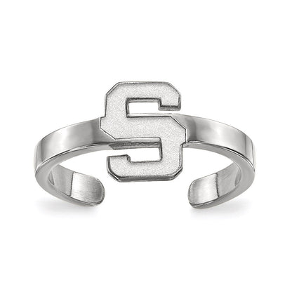 Sterlingsilber Rhodiniert Logoart Michigan State University Buchstabe S Zehenring