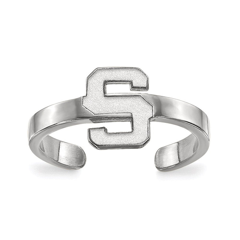 Sterlingsilber Rhodiniert Logoart Michigan State University Buchstabe S Zehenring