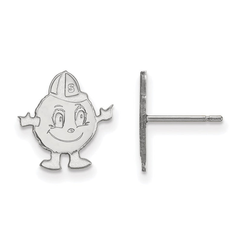 14K Weißgold Logoart Syracuse University Mascot Klein Ohrstecker