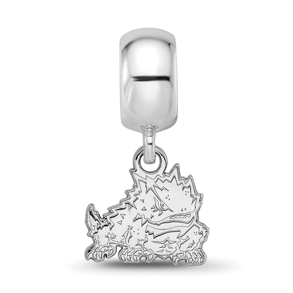 Sterlingsilber Rhodiniert Logoart Texas Christlich Universität. Sm Hängend Perle