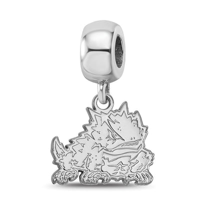 Sterlingsilber Rhodiniert Logoart Texas Christlich Universität. Sm Hängend Perle