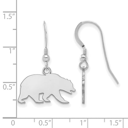 Sterlingsilber Rhodiniert Logoart University Of California Berkeley Bär Klein Hängend Draht Ohrringe