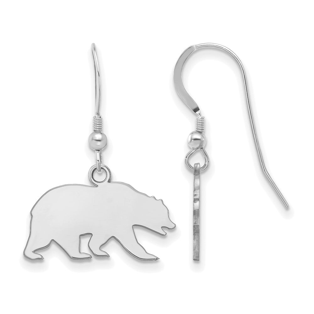 Sterlingsilber Rhodiniert Logoart University Of California Berkeley Bär Klein Hängend Draht Ohrringe