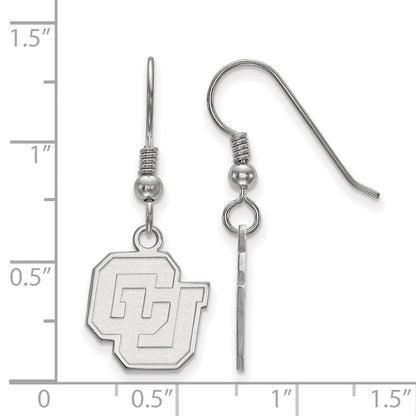 Sterlingsilber Rhodiniert Logoart University Of Colorado C U Klein Hängend Draht Ohrringe