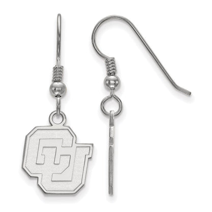 Sterlingsilber Rhodiniert Logoart University Of Colorado C U Klein Hängend Draht Ohrringe