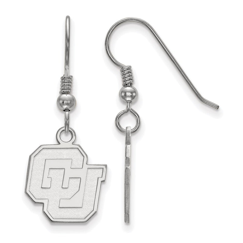 Sterlingsilber Rhodiniert Logoart University Of Colorado C U Klein Hängend Draht Ohrringe