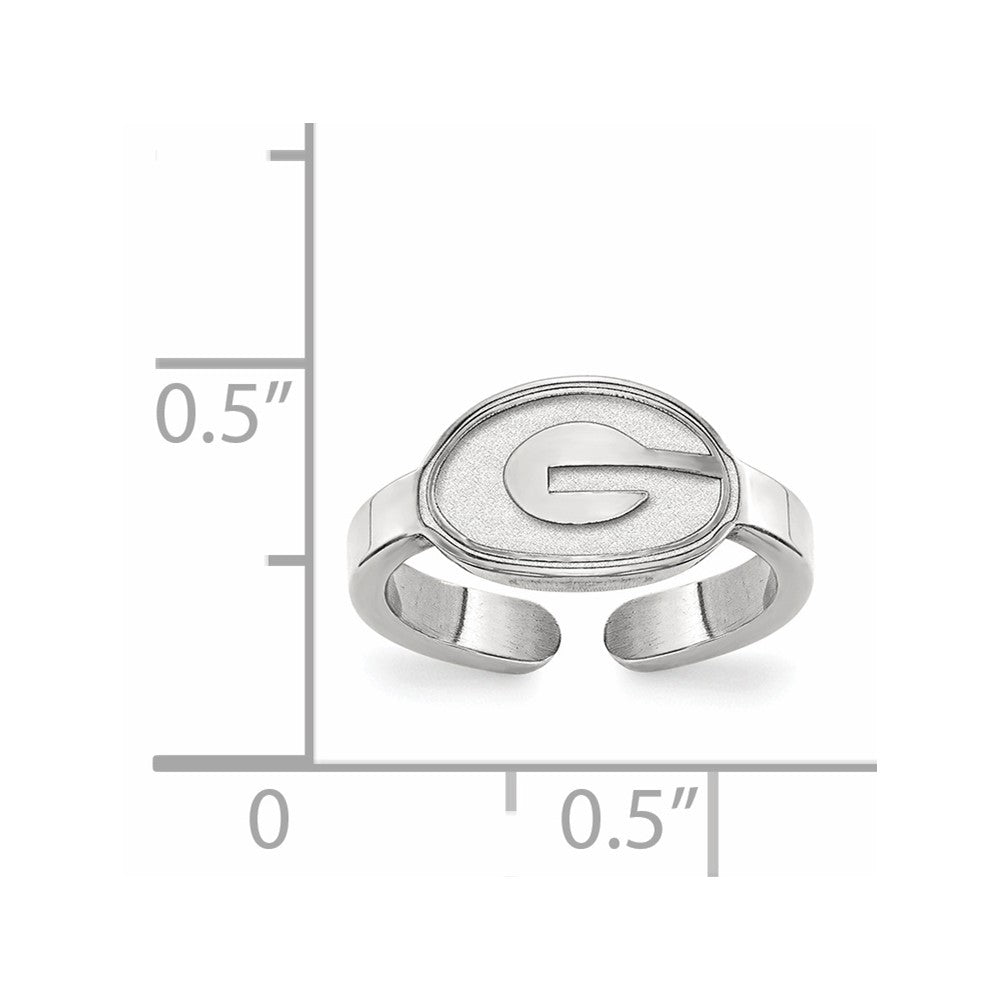 Sterlingsilber Rhodiniert Logoart University Of Georgia Buchstabe G Zehenring