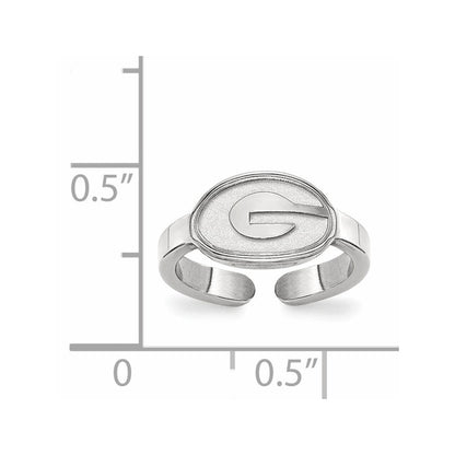 Sterlingsilber Rhodiniert Logoart University Of Georgia Buchstabe G Zehenring