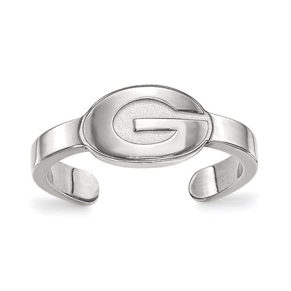 Sterlingsilber Rhodiniert Logoart University Of Georgia Buchstabe G Zehenring