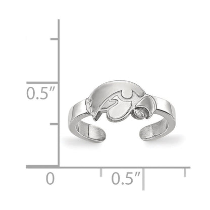 Sterlingsilber Rhodiniert Logoart University Of Iowa Hawk Zehenring