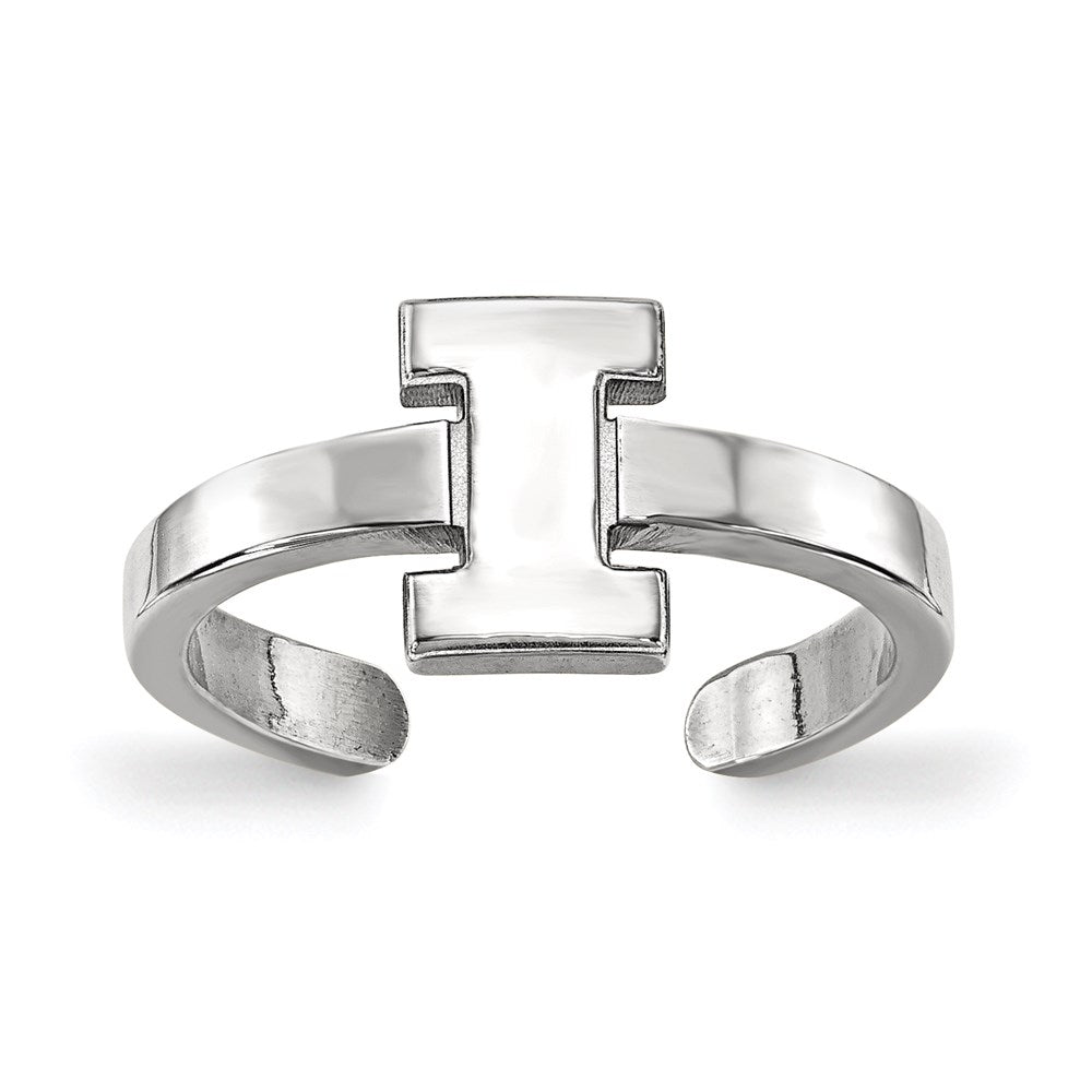Sterlingsilber Rhodiniert Logoart University Of Illinois Buchstabe I Zehenring
