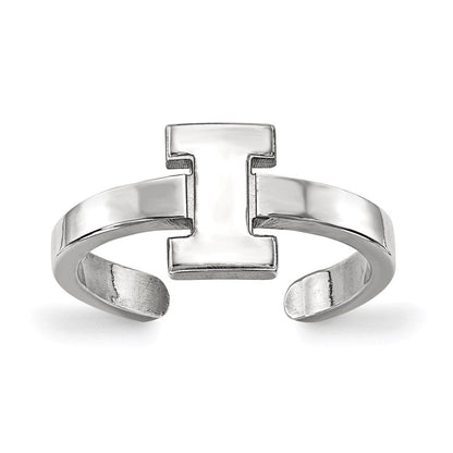 Sterlingsilber Rhodiniert Logoart University Of Illinois Buchstabe I Zehenring