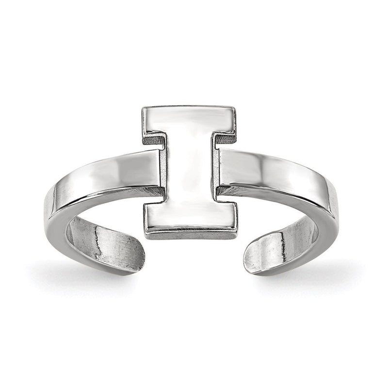Sterlingsilber Rhodiniert Logoart University Of Illinois Buchstabe I Zehenring