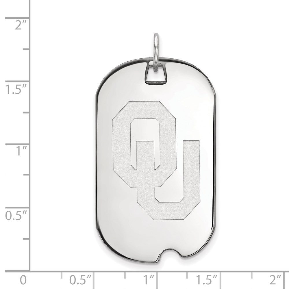 Sterlingsilber Rhodiniert Logoart University Of Oklahoma O U Groß Erkennungsmarke Anhänger