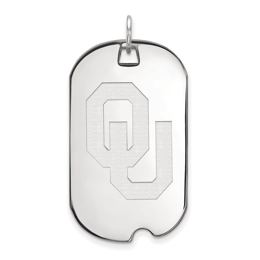 Sterlingsilber Rhodiniert Logoart University Of Oklahoma O U Groß Erkennungsmarke Anhänger