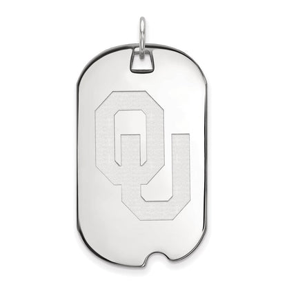 Sterlingsilber Rhodiniert Logoart University Of Oklahoma O U Groß Erkennungsmarke Anhänger