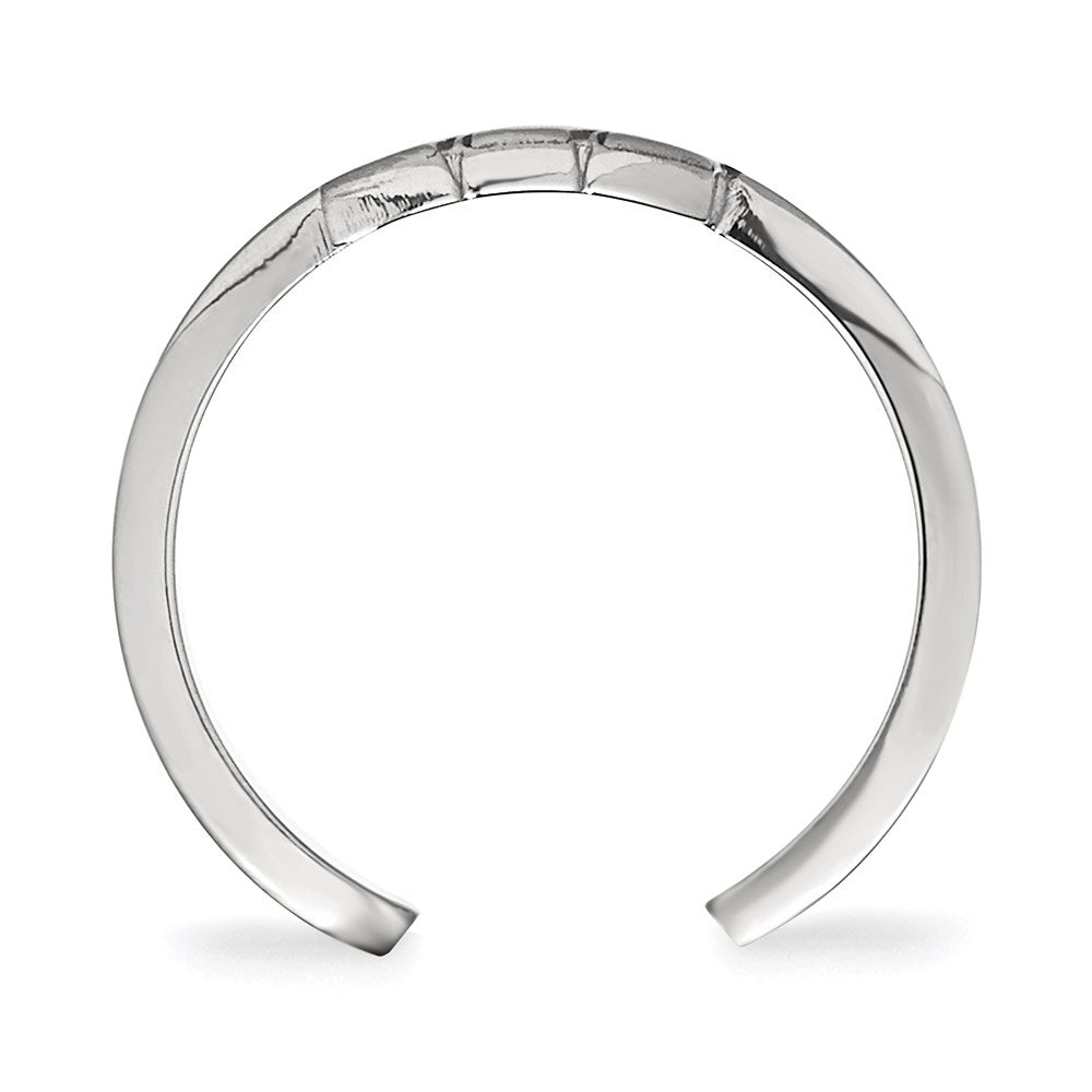Sterlingsilber Rhodiniert Logoart University Of Wisconsin Buchstabe W Zehenring