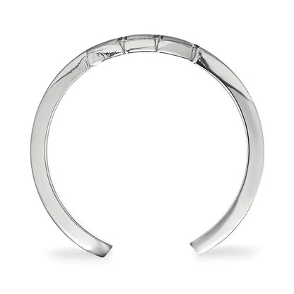 Sterlingsilber Rhodiniert Logoart University Of Wisconsin Buchstabe W Zehenring