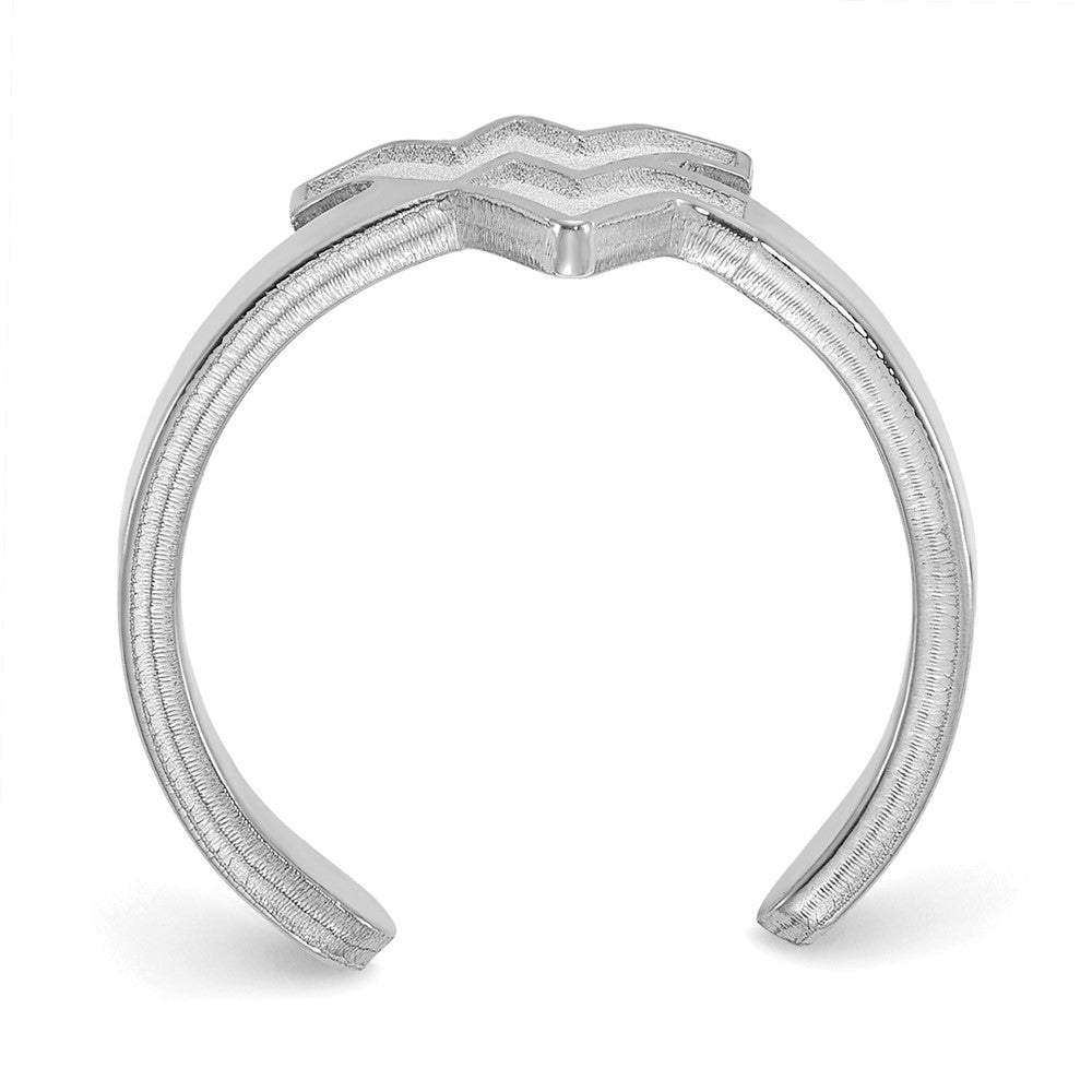 Sterlingsilber Rhodiniert Logoart West Virginia University W V Zehenring