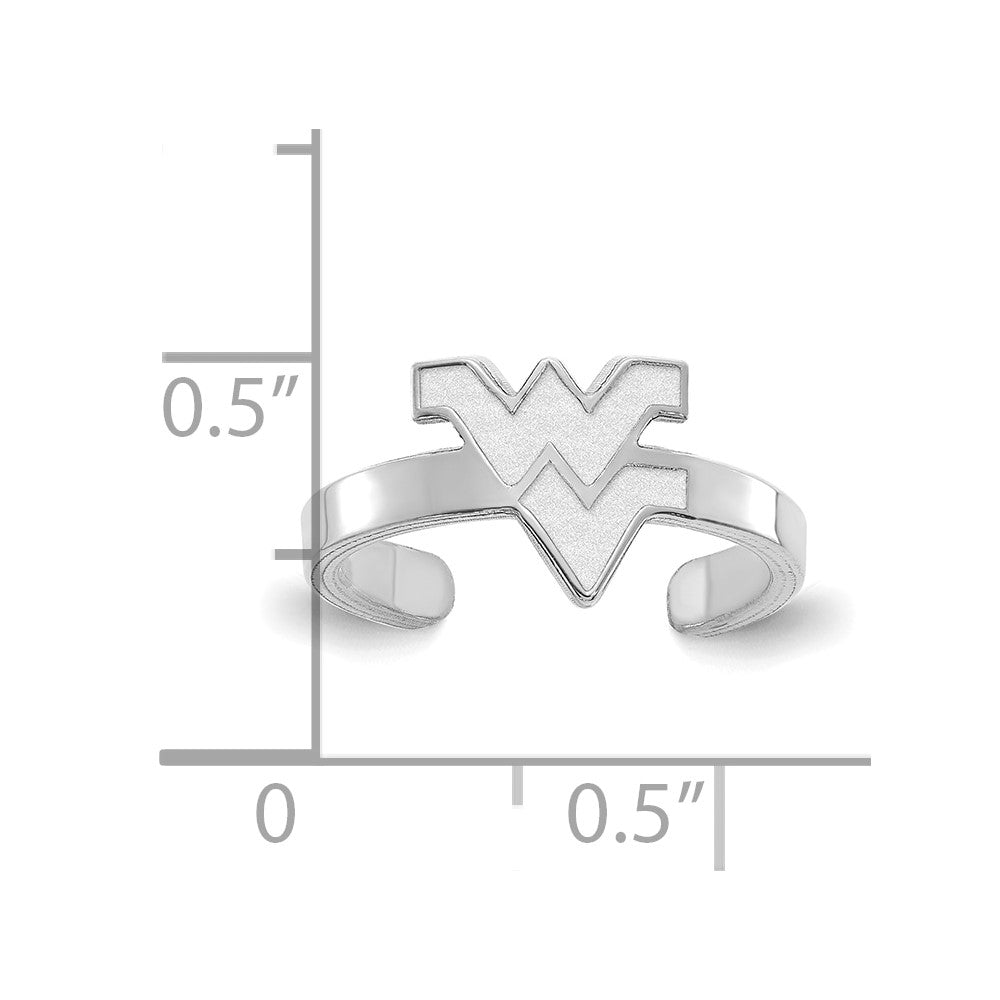 Sterlingsilber Rhodiniert Logoart West Virginia University W V Zehenring