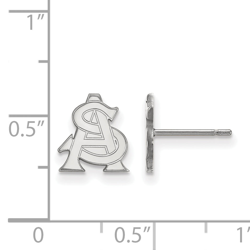 14K Weißgold Logoart Arizona State University A S Extra Klein Ohrstecker