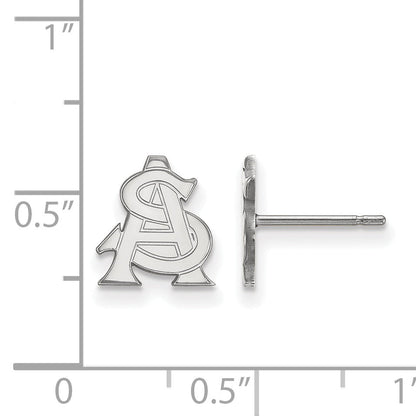 14K Weißgold Logoart Arizona State University A S Extra Klein Ohrstecker