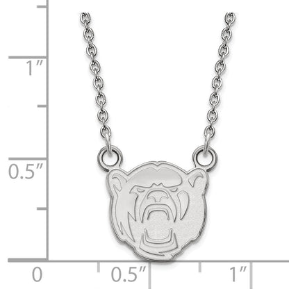 Sterlingsilber Rhodiniert Logoart Baylor University Klein Anhänger 18 Zoll Halskette