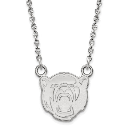 Sterlingsilber Rhodiniert Logoart Baylor University Klein Anhänger 18 Zoll Halskette