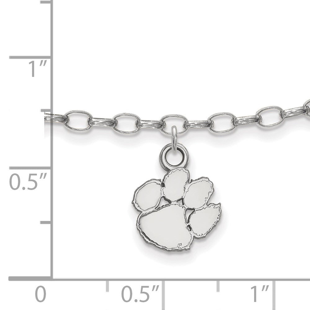 Sterlingsilber Rhodiniert Logoart Clemson University Fußkettchen