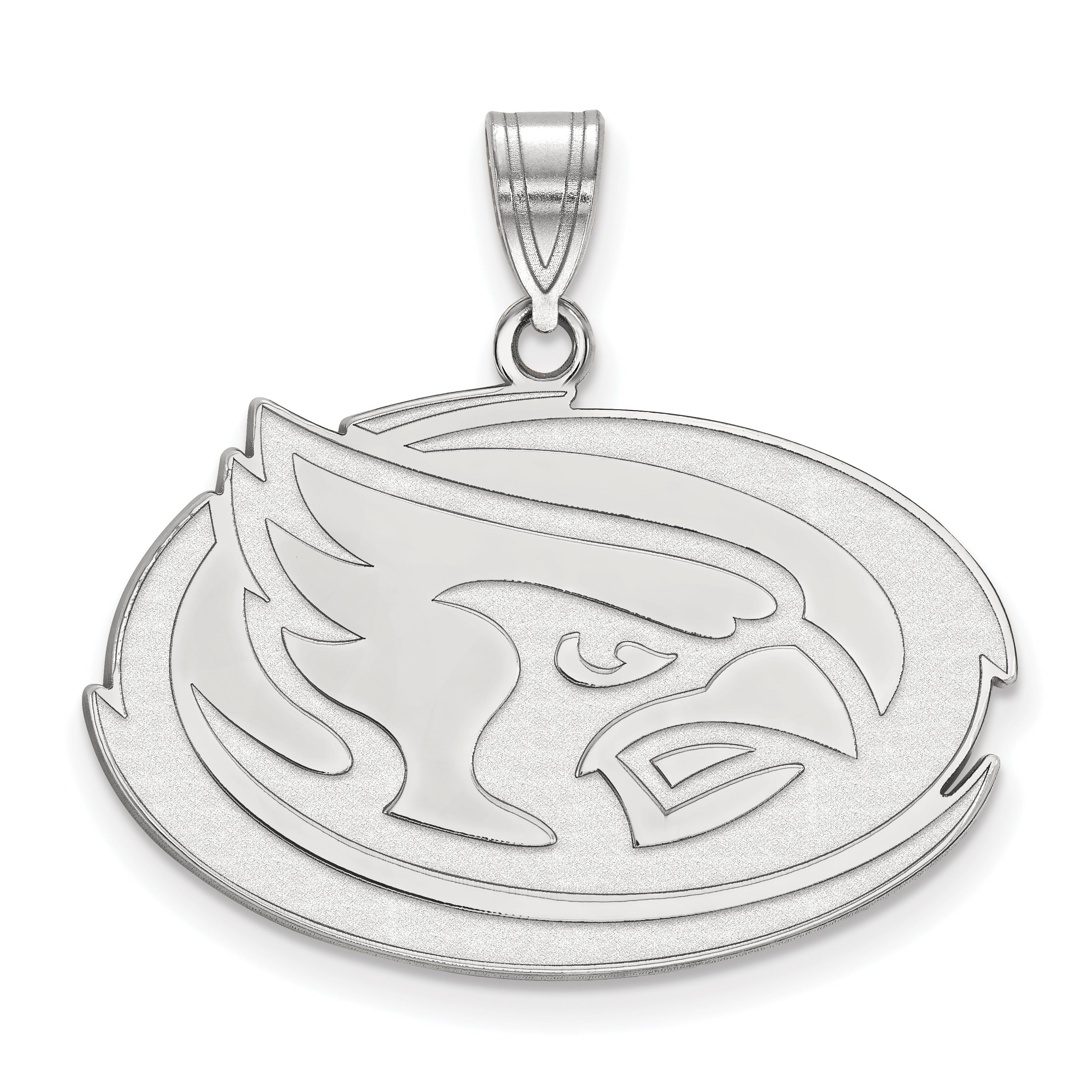 14K Weißgold Logoart Iowa State University Cardinal Groß Anhänger