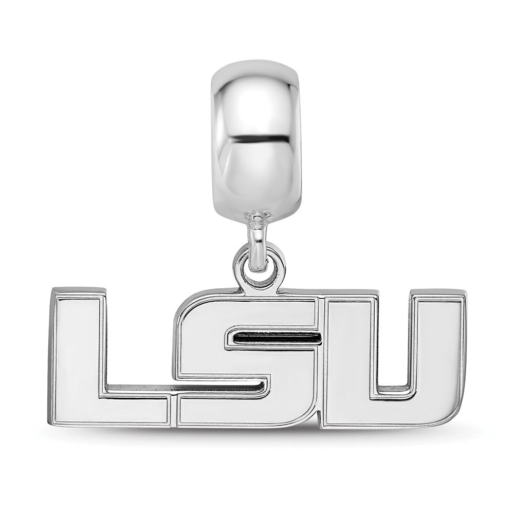 Sterlingsilber Rhodiniert Logoart Louisiana State U. Klein Hängend Perle