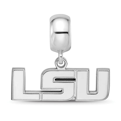 Sterlingsilber Rhodiniert Logoart Louisiana State U. Klein Hängend Perle