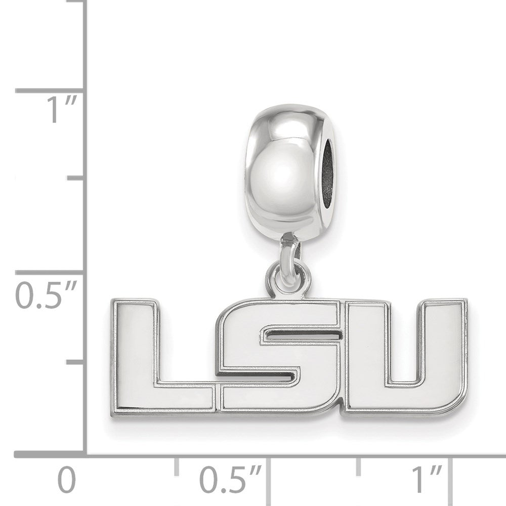 Sterlingsilber Rhodiniert Logoart Louisiana State U. Klein Hängend Perle