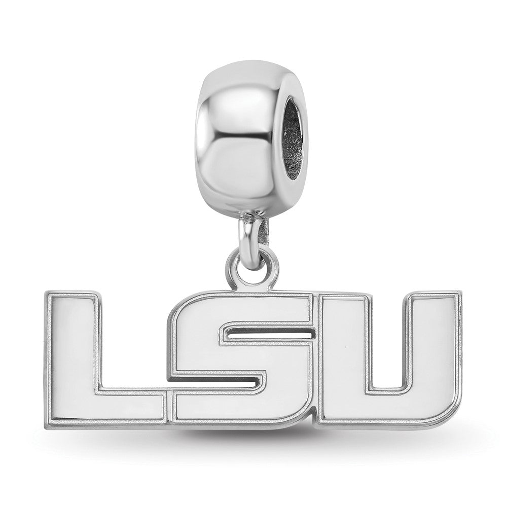 Sterlingsilber Rhodiniert Logoart Louisiana State U. Klein Hängend Perle