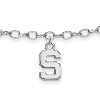 Sterlingsilber Rhodiniert Logoart Michigan State University Fußkettchen