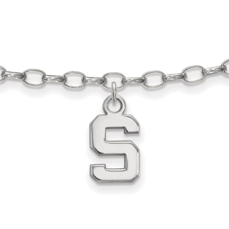 Sterlingsilber Rhodiniert Logoart Michigan State University Fußkettchen