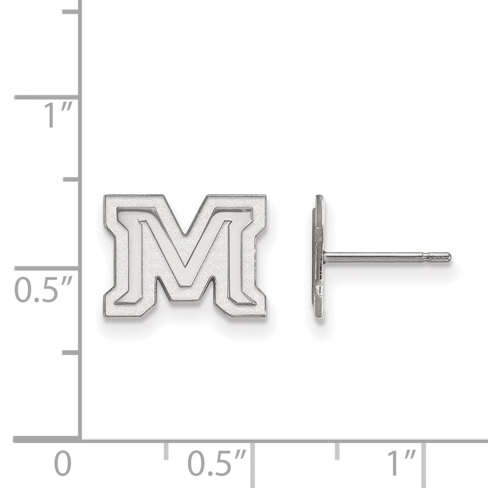 Sterlingsilber Rhodiniert Logoart Montana State University Buchstabe M Extra Klein Ohrstecker