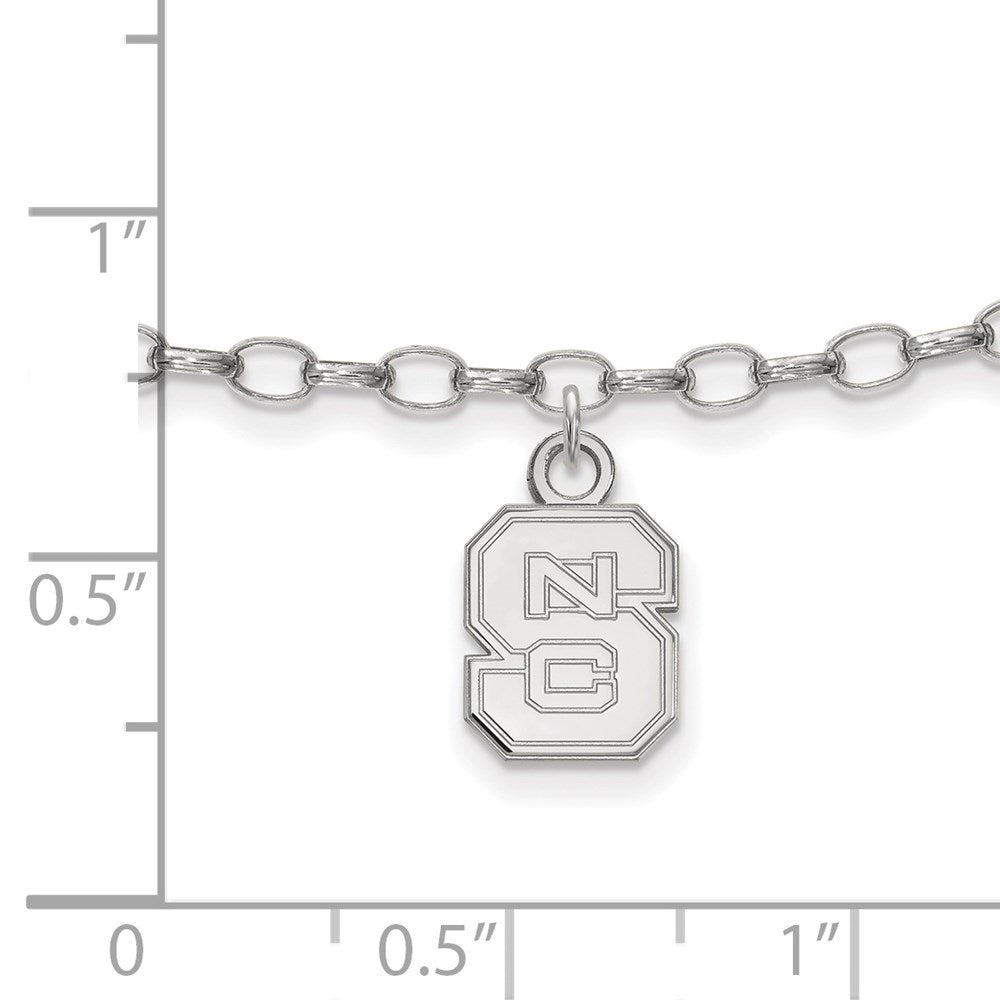 Sterlingsilber Rhodiniert Logoart North Carolina State University Fußkettchen
