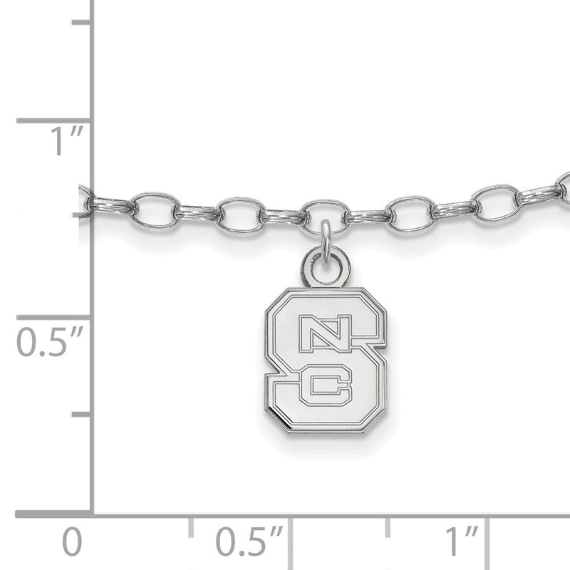Sterlingsilber Rhodiniert Logoart North Carolina State University Fußkettchen