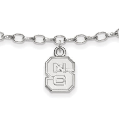 Sterlingsilber Rhodiniert Logoart North Carolina State University Fußkettchen