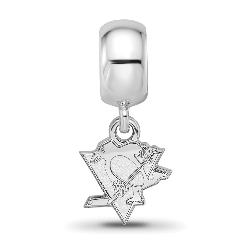 Sterlingsilber Rhodiniert Nhl Logoart Pittsburgh Penguins Hängend Perle