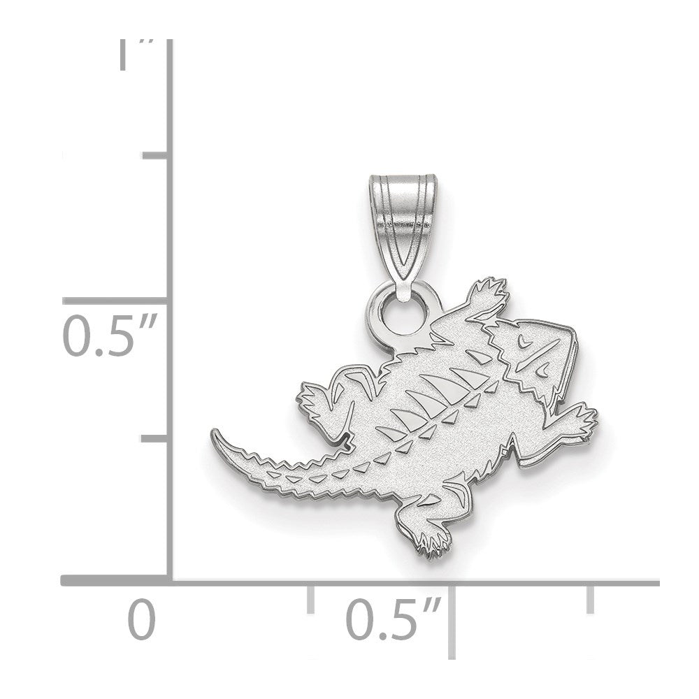 10K Weißgold Logoart Texas Christlich University Gehörnt Frosch Klein Anhänger