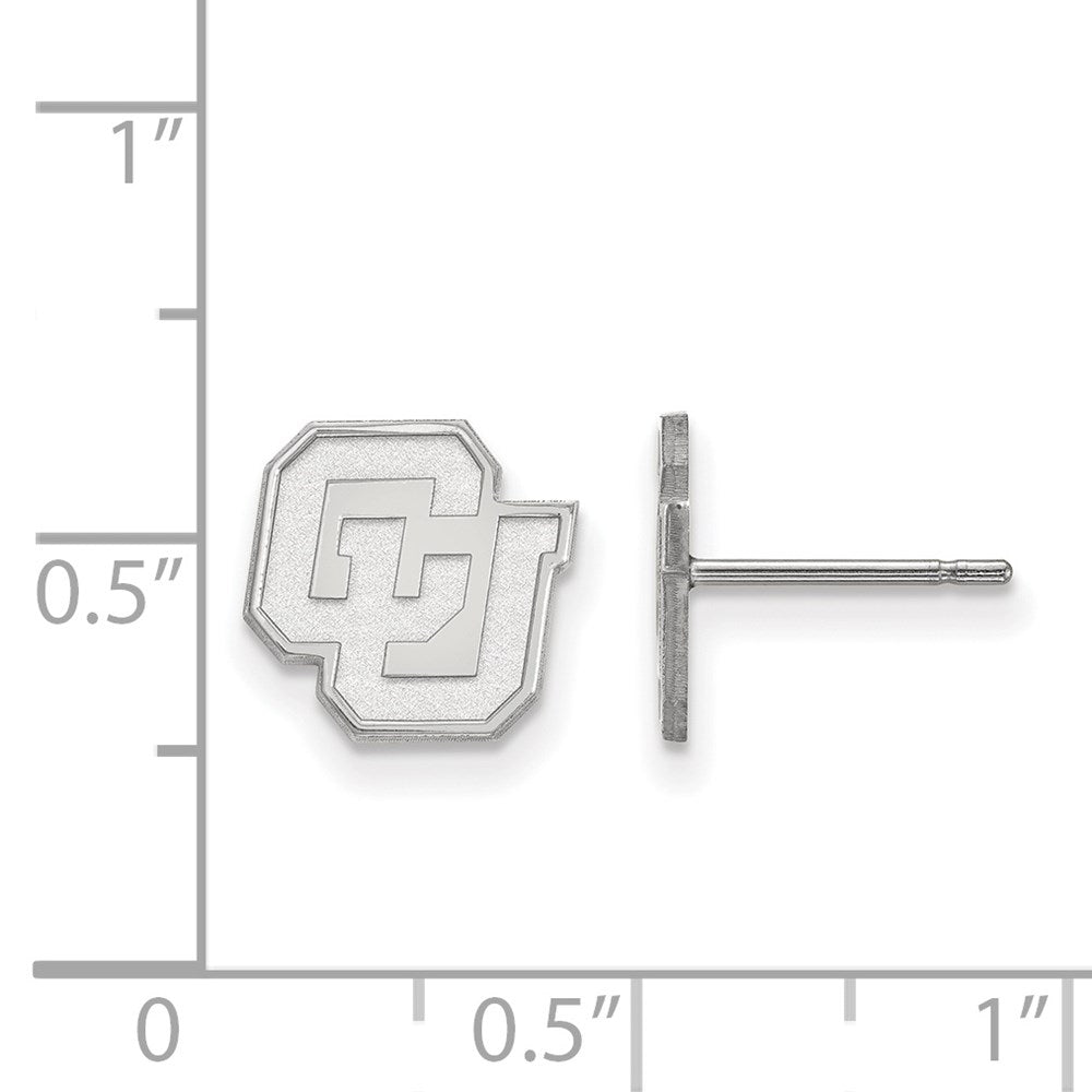 Sterlingsilber Rhodiniert Logoart University Of Colorado C U Extra Klein Ohrstecker