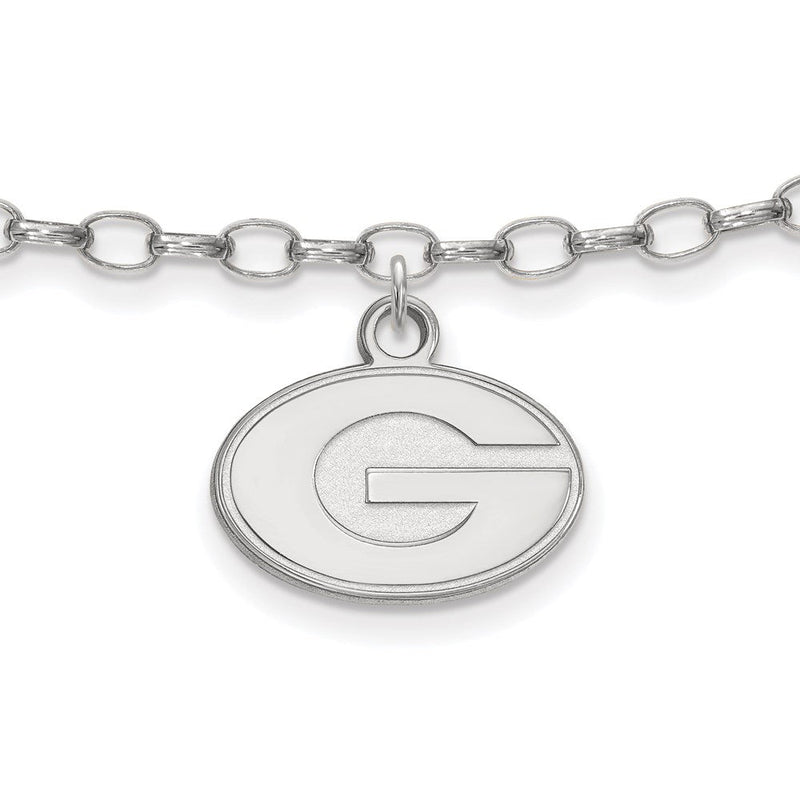 Sterlingsilber Rhodiniert Logoart University Of Georgia Fußkettchen