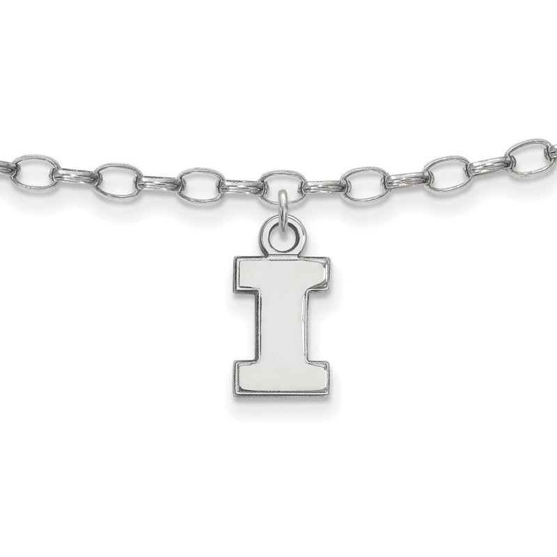 Sterlingsilber Rhodiniert Logoart University Of Illinois Fußkettchen